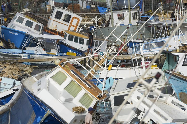 L'ouragan a secoué plusieurs bateaux sur son passage. © KEYSTONE/AP/Ricardo Mazalan
